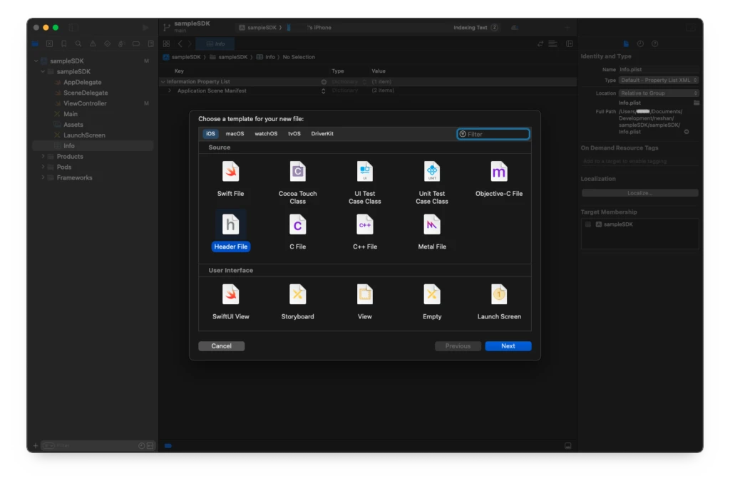 افزودن هدر فایل به پروژه