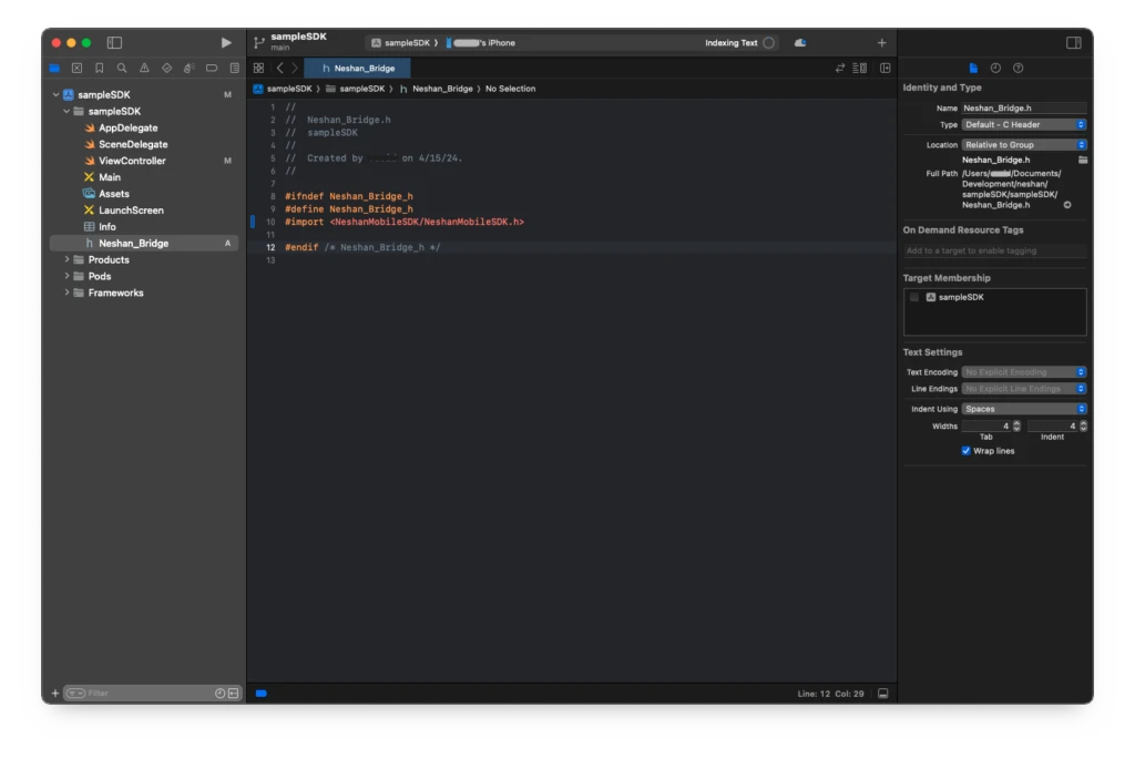 محتوای هدر فایل