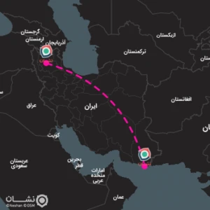 رسم کمان بین دو نقطه در نقشه نشان