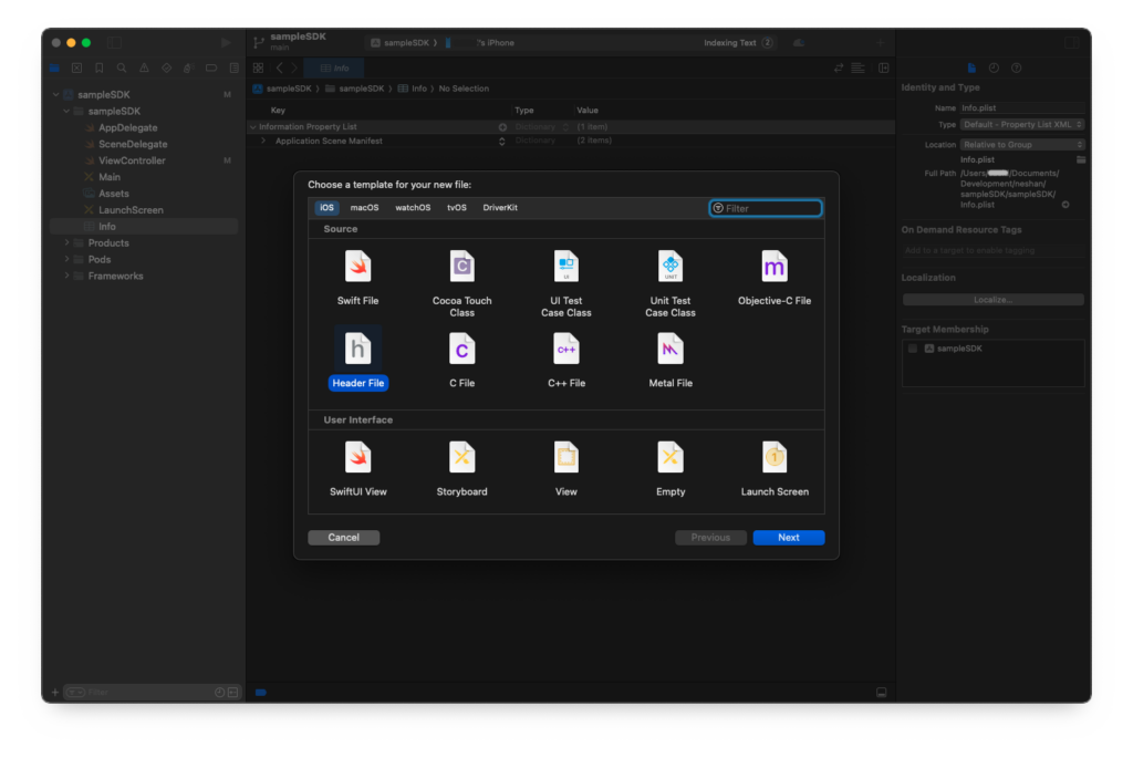 افزودن هدر فایل به پروژه