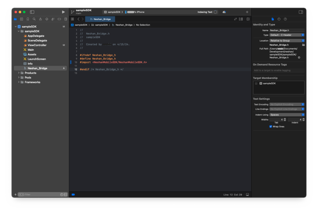 محتوای هدر فایل