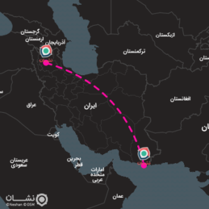 رسم کمان بین دو نقطه در نقشه نشان